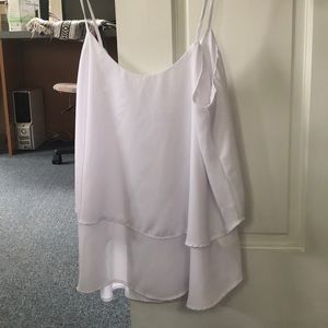 White Francesca’s tiered blouse